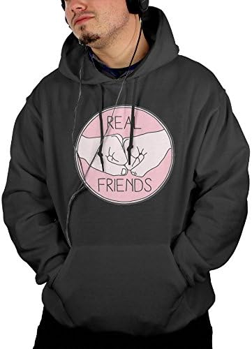 We Are Real Friends Mens Fashion 100% Cotton Pockets Sports Hoodie Sweatshirts Hooded Sweatshirt