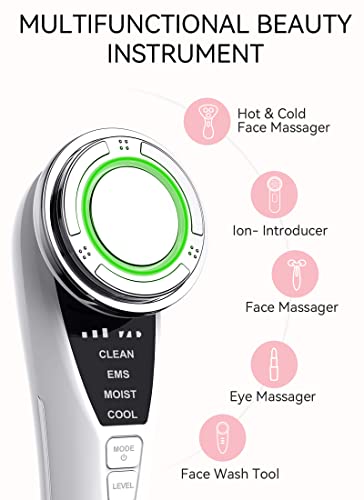 ANLAN Masajeador Facial para Antiarrugas y Reafirmante, 5EN1 Pro Maquina Estetica Antienvejecimiento, Cuidado Facial, Antiflacidez Cara y Cuello, Limpieza profunda, con algodón