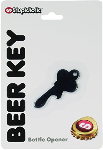 Loftus Stupidiotic Beer Key Bottle Opener Keychain 2.5" Adult Gag Gift, Black Multicolor