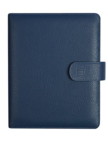 Finocam - Andrea 2026 Open Leather Organiser Agenda Week to View Vertical January 2026 - December 2026 (12 months) Catalan Blue