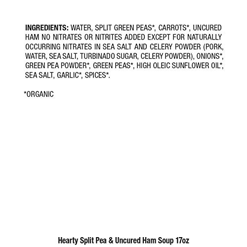 Pacific Foods Organic Soup, Split Pea and Uncured Ham, 17 Ounce (Pack of 12)