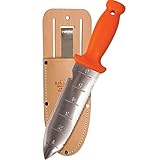 A.M. Leonard Deluxe Soil Knife & Leather Sheath Combo - Hori Hori w/ 6-Inch Stainless Steel Blade