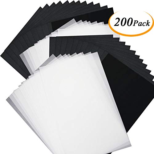 200Pcs Carbon Graphite Paper and Tracing Paper - Transfer Paper Wood Carving and Tracing - Thumbnail 7