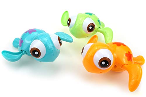 duckboxx xx juguetes de baño wind up swimming sea turtles para niños pequeños, bebés 