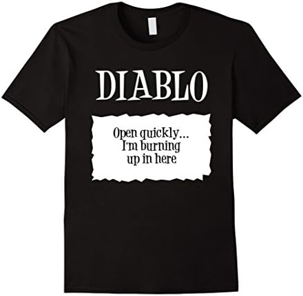 Mens Diablo Taco Sauce Packet Costume T-shirt Medium Black