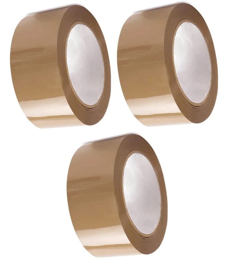 MODAK 3 brown clear Fragile Packing Tape Parcel Tape Rolls of Brown Tape 48mm x 66m, Packing Tape Strong for Moving House, Packing Parcels, Cardboard Boxes (3 brown tape roll modak)