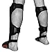 Meister Edge Leather Instep Shin Guards w/Gel Padding (Pair) - Black