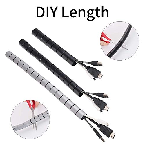 120 Inch Cable Sleeve, Flexible Cord Bundler Wire Wrap Cable Management