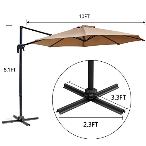 image for Aclumsy 10ft Patio Offset Cantilever Umbrella-Patio Hanging Umbrellas,