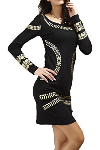 Neck Cotton Blending Slim Pencil Business Party Midi Dress เดรส แฟชั่นชุดทำงาน YMING ผู้หญิงs Elegant Scoop