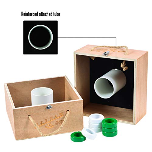 Seesaw Party Games Premium Wooden Ring Toss Game Washer Toss Game