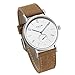 Bauhaus Watch Men's Automatic Watch FEICE Mechanical Wristwatch Minimalist Stainless Steel Leather Band Casual Dress Watches for Women Unisex #FM201 (Brown)