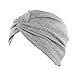 Decou Solid Color Clean Plain Twist Pleasted Hair Turban Cap (Grey),One Size