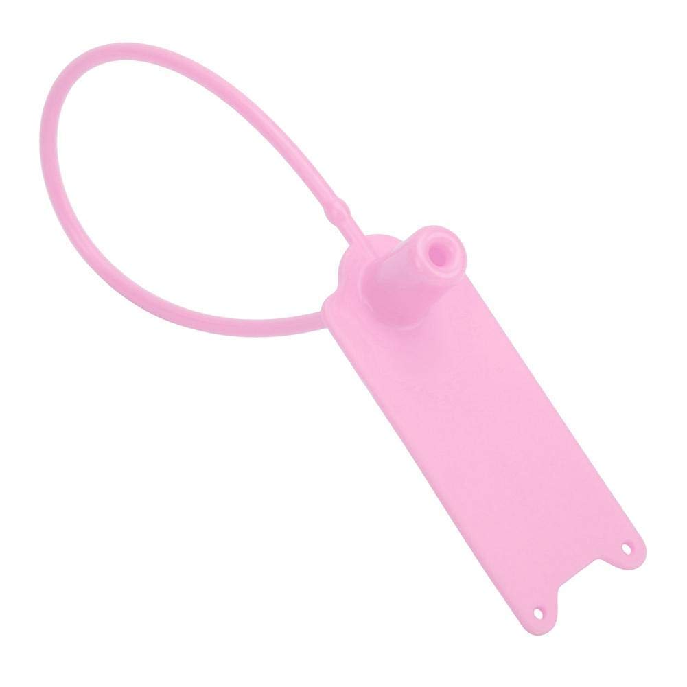 100Pcs 195mm Disposable Cable Zip Ties Anti-Theft Self-Locking Tie, Cable Ties for Clothes Suitcase Shoes Bag Label Tag (Pink) Security Tags