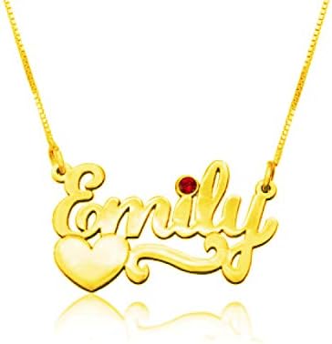 hacool Birthday Gifts Necklace Custom for Unique People 925 Sterling Silver Personalized Name Necklace Pendant Jewelry in Silver Gold Rose Gold Crystal for Women Child