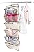 SLEEPING LAMB Dual-Sided Hanging Closet Organizer for Underwear, Stocking, Toiletries Accessories, Bra, Sock, 26 Mesh Pockets & Rotating Metal Hanger, Beige