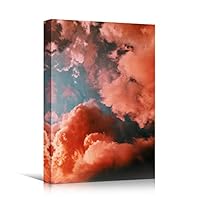 Canvas Wall Art Pink Skies and Clouds Coastal Multicolor Photography Relax/Calm Romantics Sunset - 12x18 inches