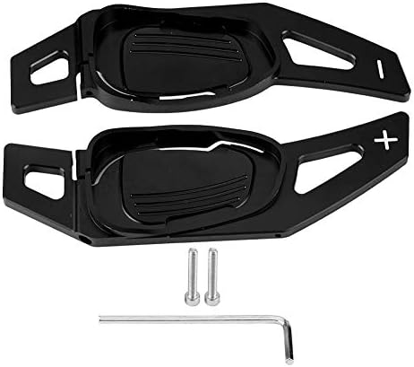 Car Steering Wheel Shift Paddle Shifter Aluminum Decoration Decal Frame Cover Shifters Paddles Sticker Suitable for Left Driving for A5 S3 S5 S6 SQ5 RS3 RS6 RS7 (Black)