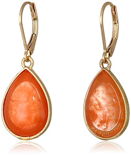 Chaps Aretes de lágrima de oro / coral para mujer, coral, talla única