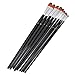 Anself Nylon Hair Paint Brush Set Filbert Head Wooden Handle Artists Brushes 9pcs