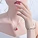 ISAACSONG.DESIGN Silver Tone Healing Crystal Rhinestone Drop Pendant Necklace, Bracelet, Earring Set for Women (Red)