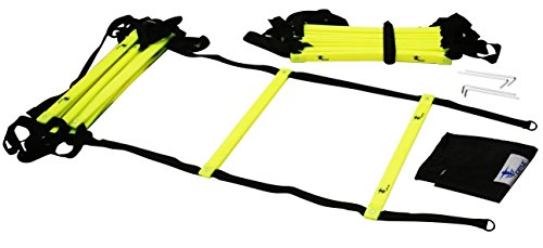 Cintz 15' Fixed Rungs Speed Ladder, Agility Ladder, Highly Visible Speed Ladder, with Carry Bag and Ground Anchors