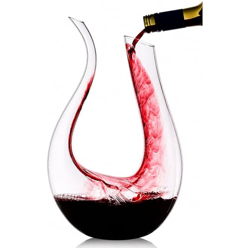 Zerci - 100% Lead Free U Shape Hand Blown Crystal Wine Carafe 1.5L