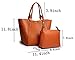 Obosoyo Women's Waterproof Handbags ladies Synthetic Leather Tote Shoulder Bags Fashion Travelling Mommy Soft Hot Brown