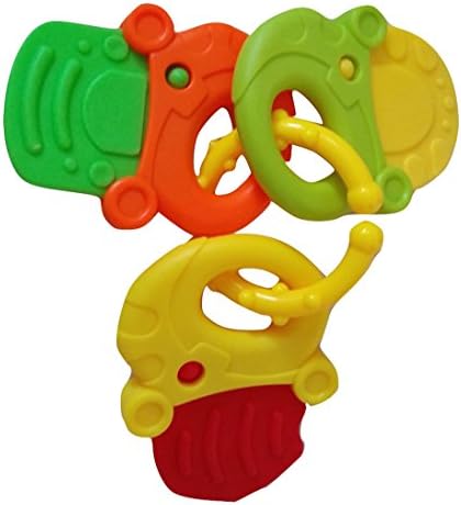 SALE 50% OFF ~ Widdle Wascals Silicone Sensory Baby Teether Keys - BPA Free Teething Toy - Keeps Babies Happy, Soothes Sore Gums - Great For Development