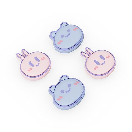 PlayVital Joystick Caps for Nintendo Switch, Thumbstick Caps for Switch Lite, Analog Cover for Switch OLED Joycon Thumb Grip Caps for Switch & Switch Lite & Switch OLED - Kawaii Bear & Bunny