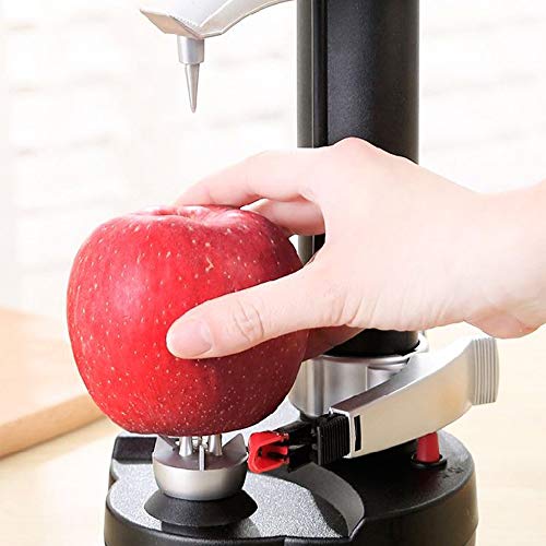 SUPOW Rapid Peeler, Potato Peeler Electric Auto Rotating Apple Vegetable Fruit Peeler Stainless Steel Kitchen Peeling Tool（Black） - Thumbnail 3