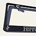 Matte Black Laser Engraved Ferrai Stainless Steel USA License Plate Frame With Engraved Steel Logo Screw Cap Combo 12.25