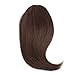 Side Bangs Clip in Bangs Real Human Hair One Piece Clip on Bangs Fringe Extensions Fashion Side Bangs Hairpiece For Lady Girl Women (#4, Medium Brown)