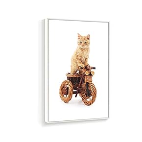 Framed Canvas Wall Art for Living Room, Bedroom Humorous Cat Canvas Prints for Home Decoration Ready to Hanging - 16x24 inches