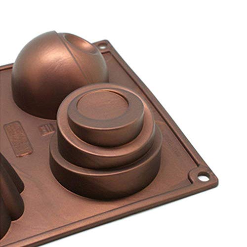 Wewin Silicone 6 Cavity Chocolate Cake Mold Tool for Baking Jelly Pudding Dessert Mousse Handmade Soap Frozen Ice