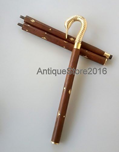 Vintage Antique Style Gold Brass,Eagle Victorian Walking Stick Cane Gift