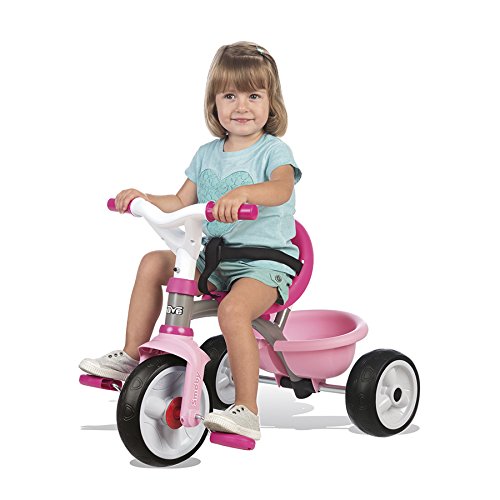 Smoby - Be Move rosa - Kinderdreirad mit Schubstange, Sitz mit Sicherheitsgurt, Metallrahmen, Pedal-Freilauf, für Kinder… – Bild 5
