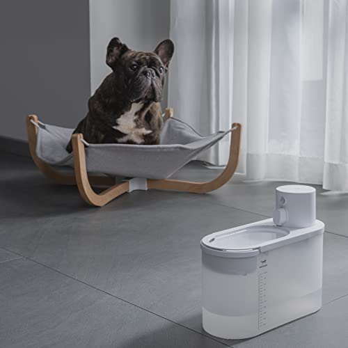 Automatic Pet Water Dispenser Fountain: Battery Powered Cordless Drinking Dispenser for Cat Dog - 68oz/2L Large Water Bowl - Ultra Quiet Smart Pump by Thermal/Motion Detection - 30~60days Battery Life