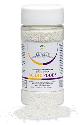 Acidic Foods -3 oz. Granules: guaranteed, scientific-breakthrough AlkaPlex(R) acid reducer for reducing the occurrence of acid reflux, frequent heartburn, indigestion, stomach ulcer, gout and more