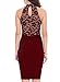 WOOSEA Women's Elegant Sleeveless Floral Lace Vintage Midi Cocktail Party Dress (Medium, Burgundy)
