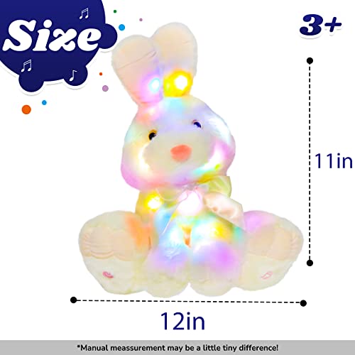 Cuteoy Plush Musical Easter Bunny Stuffed Light up Rabbit Animals