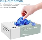 Fusion Vibes Blue Vinyl Gloves Latex Free Powder Free Large 100 Count view 2