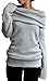 Merryfun Women's Warm Off-Shoulder Pullover Sweater Bottoming Shirt, Grey XL