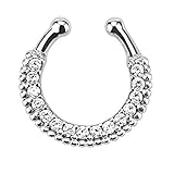 BodyJ4You Fake Septum Piercing Clip On Crystal Clear