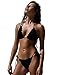 OMKAGI Women Swimwear Bikini Sets Padded Lacework 2 Pieces Swimsuits (L, Black)