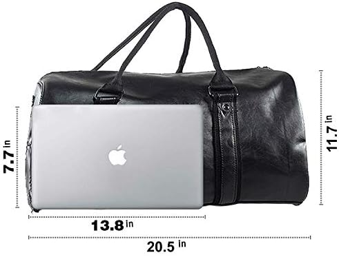 Weekender Oversized Travel Duffel Bag With Shoe Pouch, Leather Carry On Bag 3 Weekender Oversized Travel Duffel Bag With Shoe Pouch, Leather Carry On Bag