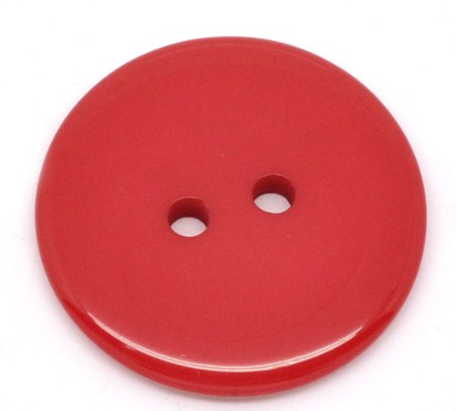 100 Red Round 23mm Resin Buttons with 2 Sewing Holes. for Clothes Making, Art, Scrapbooking, and Many Other Crafts — image 1