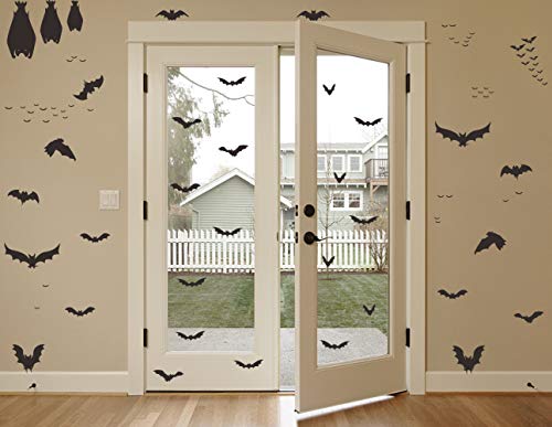 Mozamy Creative Halloween Bats Wall Decals Halloween Décor Black Bats Decals Halloween Decorations - //coolthings.us