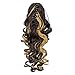 SWACC 12-Inch Short Screw Curls Claw Clip Ponytail Extensions Synthetic Clip in Drawstring Curly Ponytail Hairpiece Jaw Clip Hair Extension (Dark Brown Strawberry Blonde Highlights-4H27)
