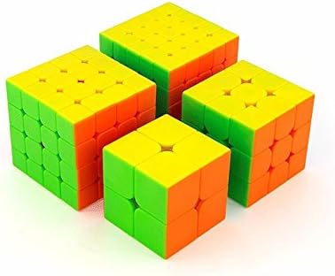 ChangingWood MOFANGJIAOSHI Bright Stickerless 5x5x5, 4x4x4,3x3x3 and 2x2x2 Puzzle Magic Cube Set (Gift Box Packing)